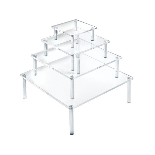 Azar Displays 4-Piece Acrylic Square Riser Set