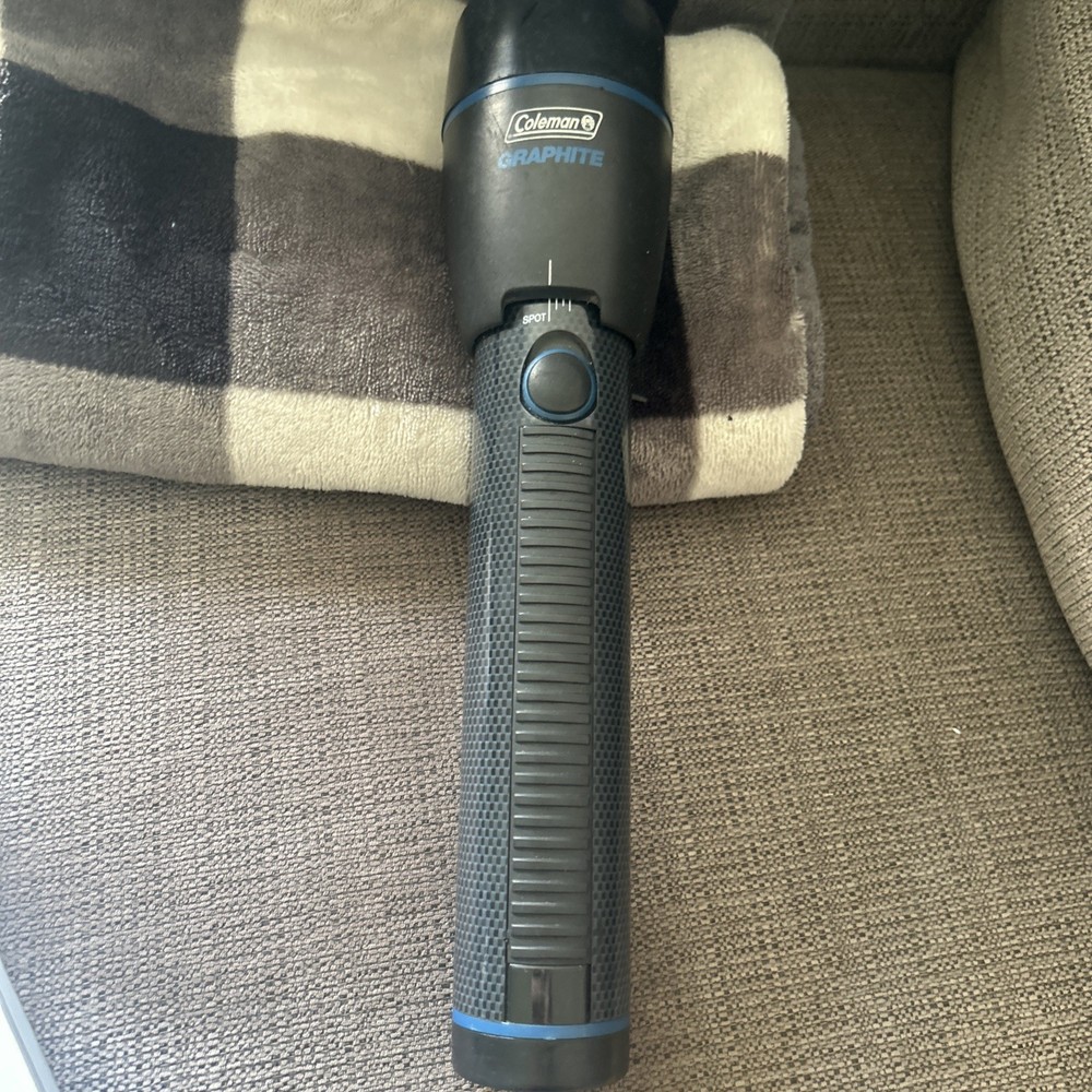 Vintage 12" Coleman Graphite Flashlight Tested & Working