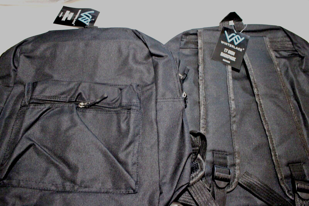 2-PACK WINTERLACE 17 INCH LIGHTWEIGHT  BACKPACK BLACK