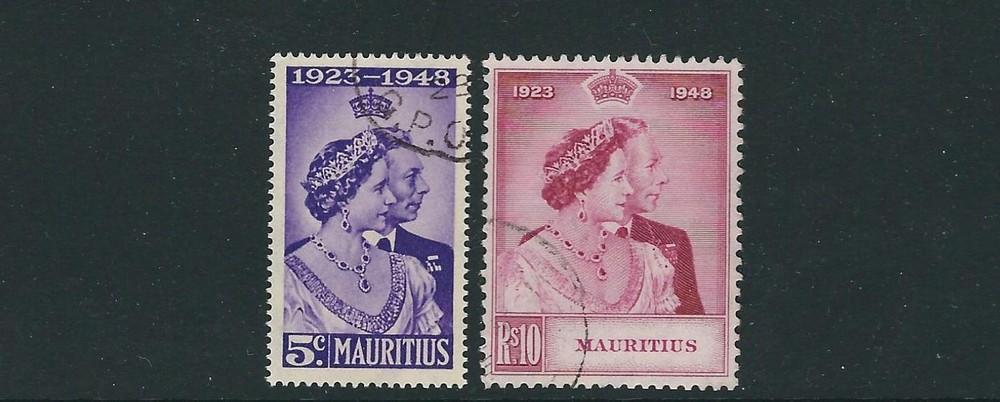 MAURITIUS 1948 SILVER WEDDING complete VF USED