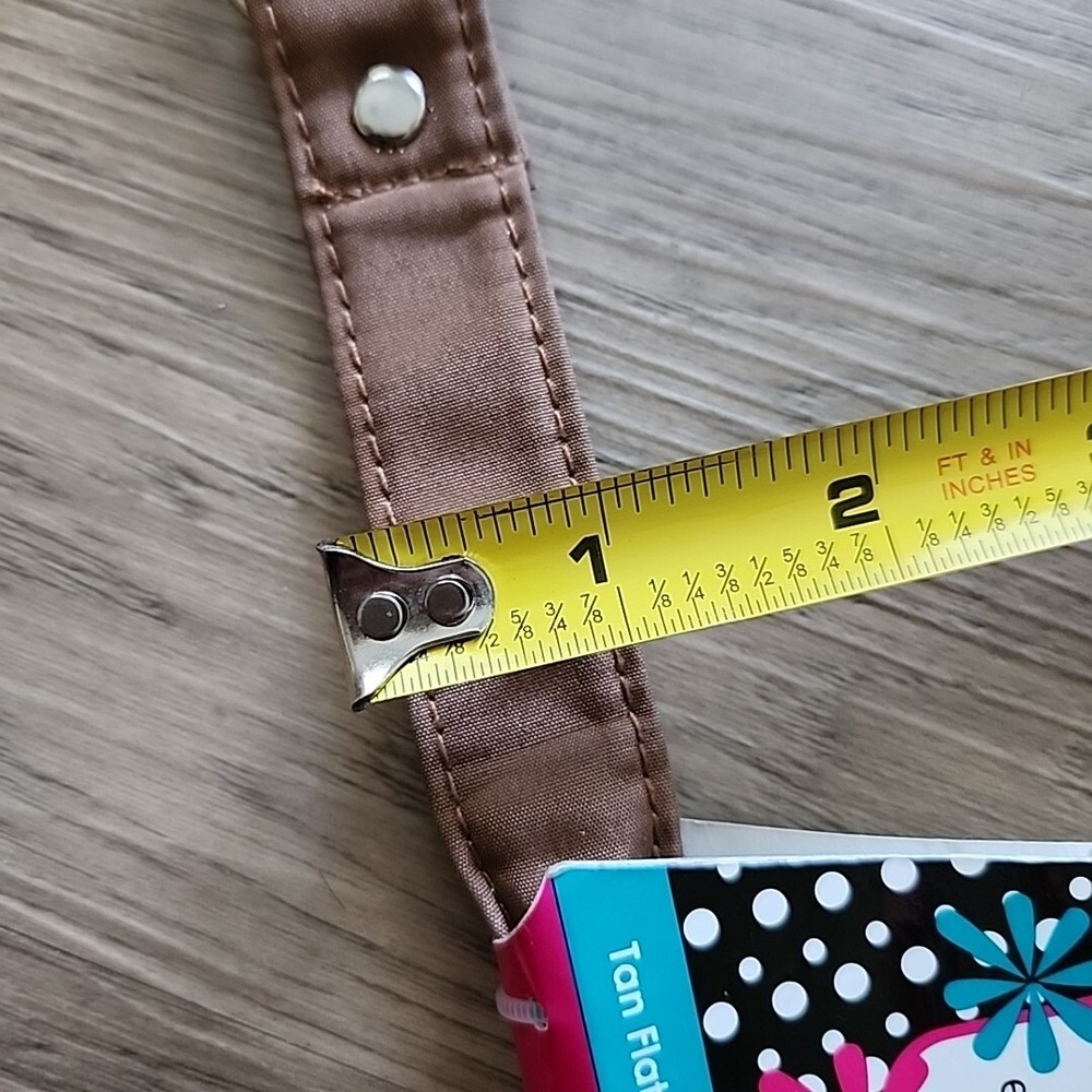 Everything Mary Tan Flat Microfiber Shoulder Strap Handle With Buckles 24" READ