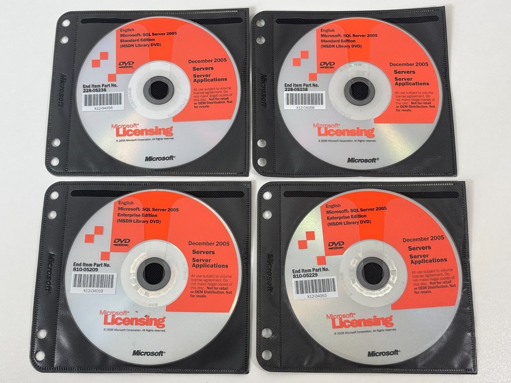 Microsoft SQL Server 2005 Standard & Enterprise MSDN Library DVD Set Windows