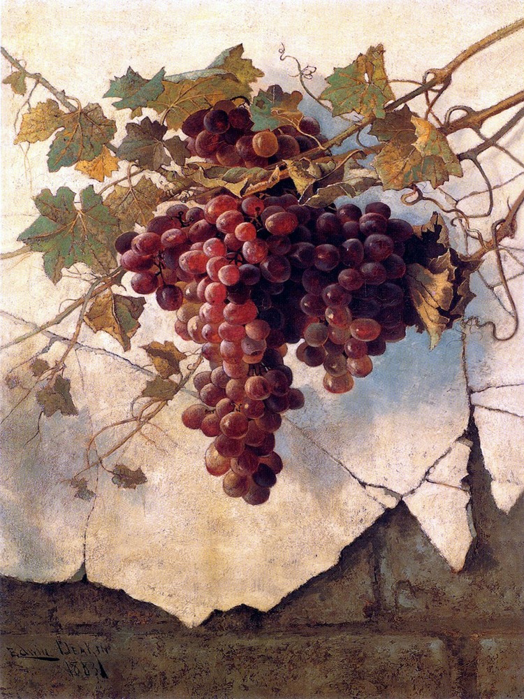 Grapes against a Mission Wall Tile Mural Kitchen Bathroom Backsplash Ceramic