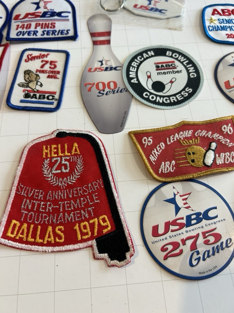 vintage bowling patch's and some extras Lot