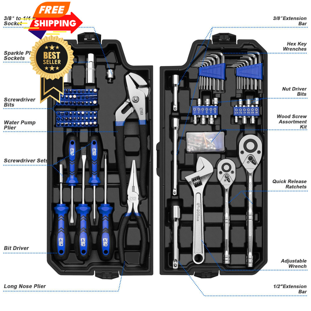 Prostormer 240-Piece Mechanics Tool Set, General Assorted