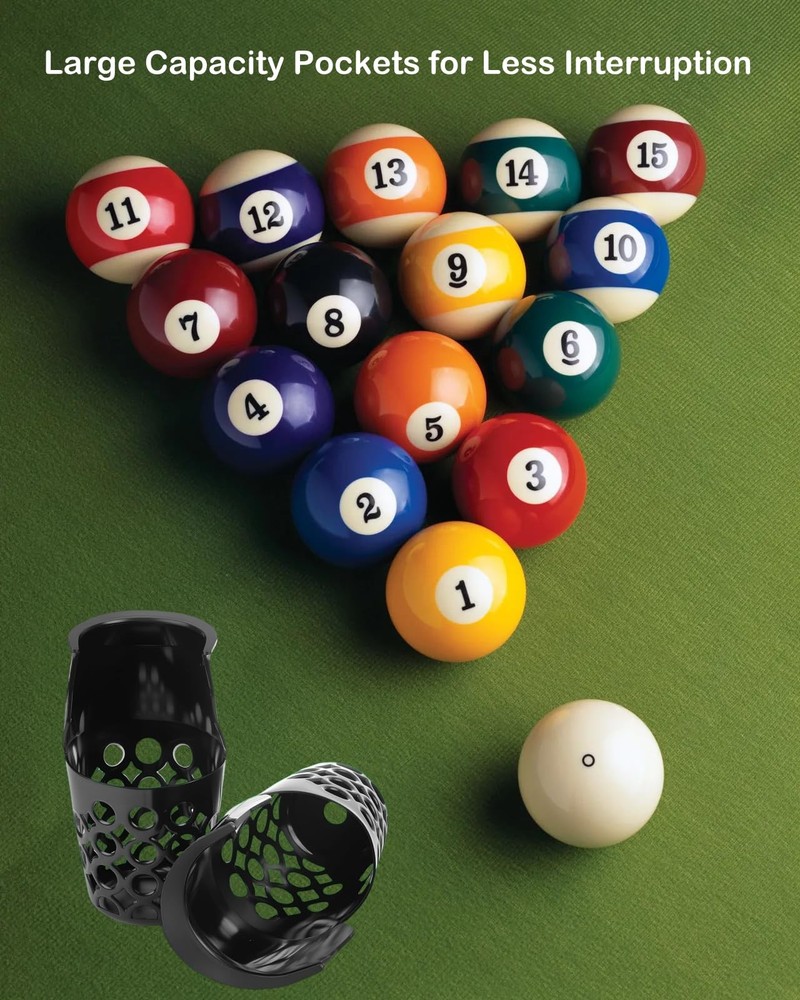 6 PCS Large Capacity Heavy Duty Plastic Web Pool Table Pockets Replacement