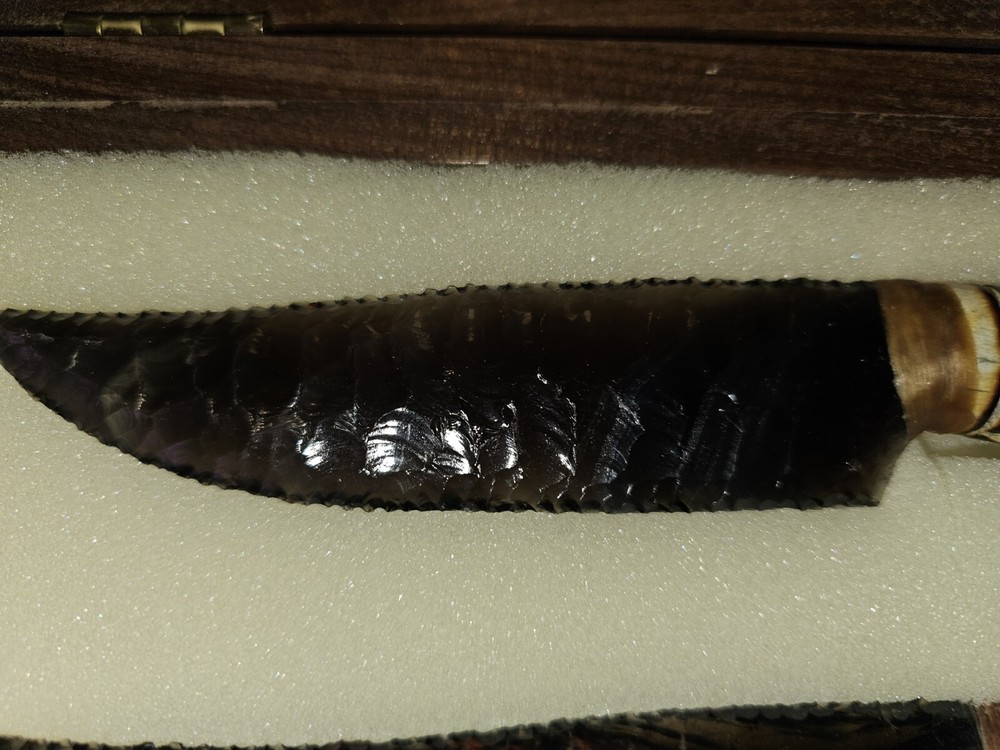 3 Piece Obsidian Knife Collection with Display Box