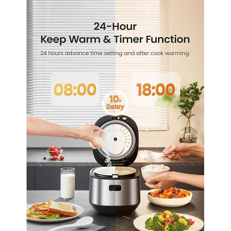 Multi-Function Rice Cooker LCD Touch Control 9 Cooking Programs Fuzzy Logic New