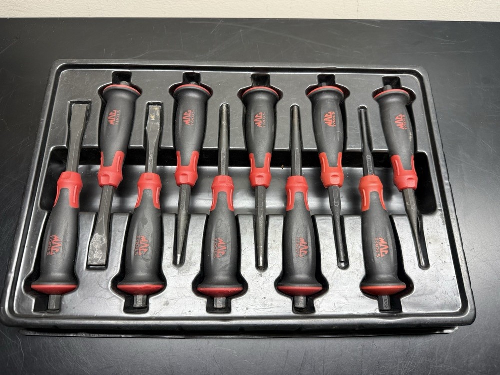 MAC TOOLS PCHG10SB 10-PC MOLDED GRIP PUNCH AND CHISEL SET