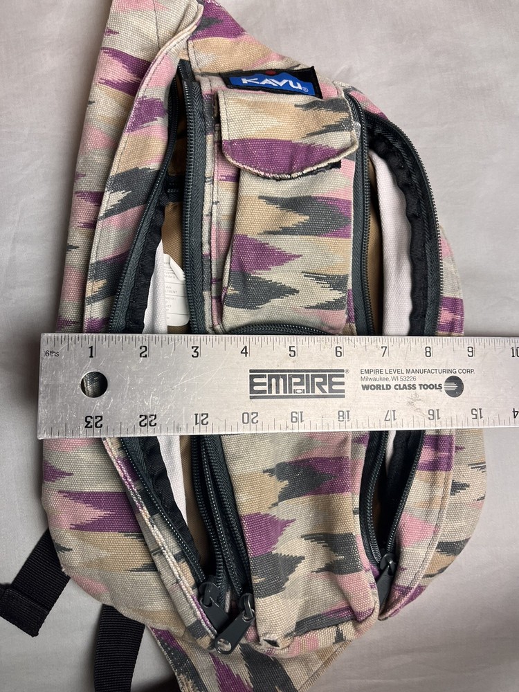 KAVU Rope Sling Bag Beige Geometric Western Native Pattern