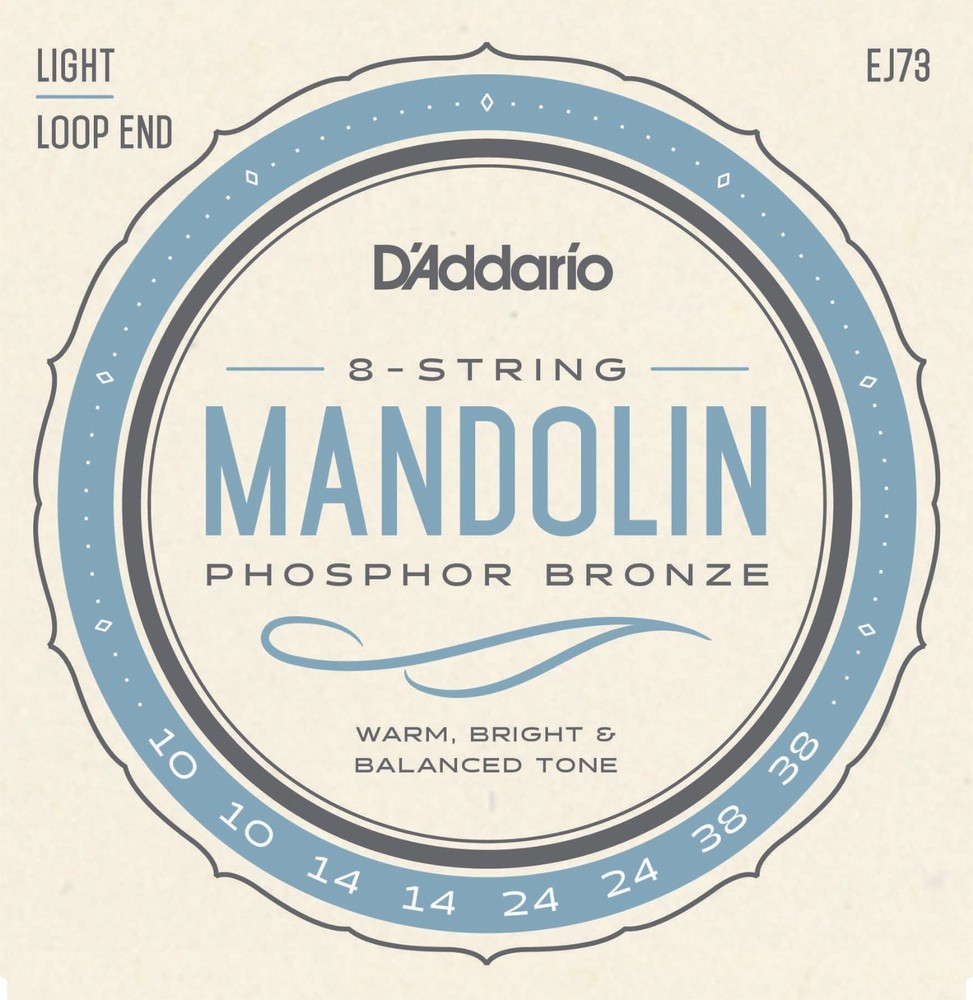 D'Addario EJ73 Mandolin Strings Phosphor Bronze Light 10-38