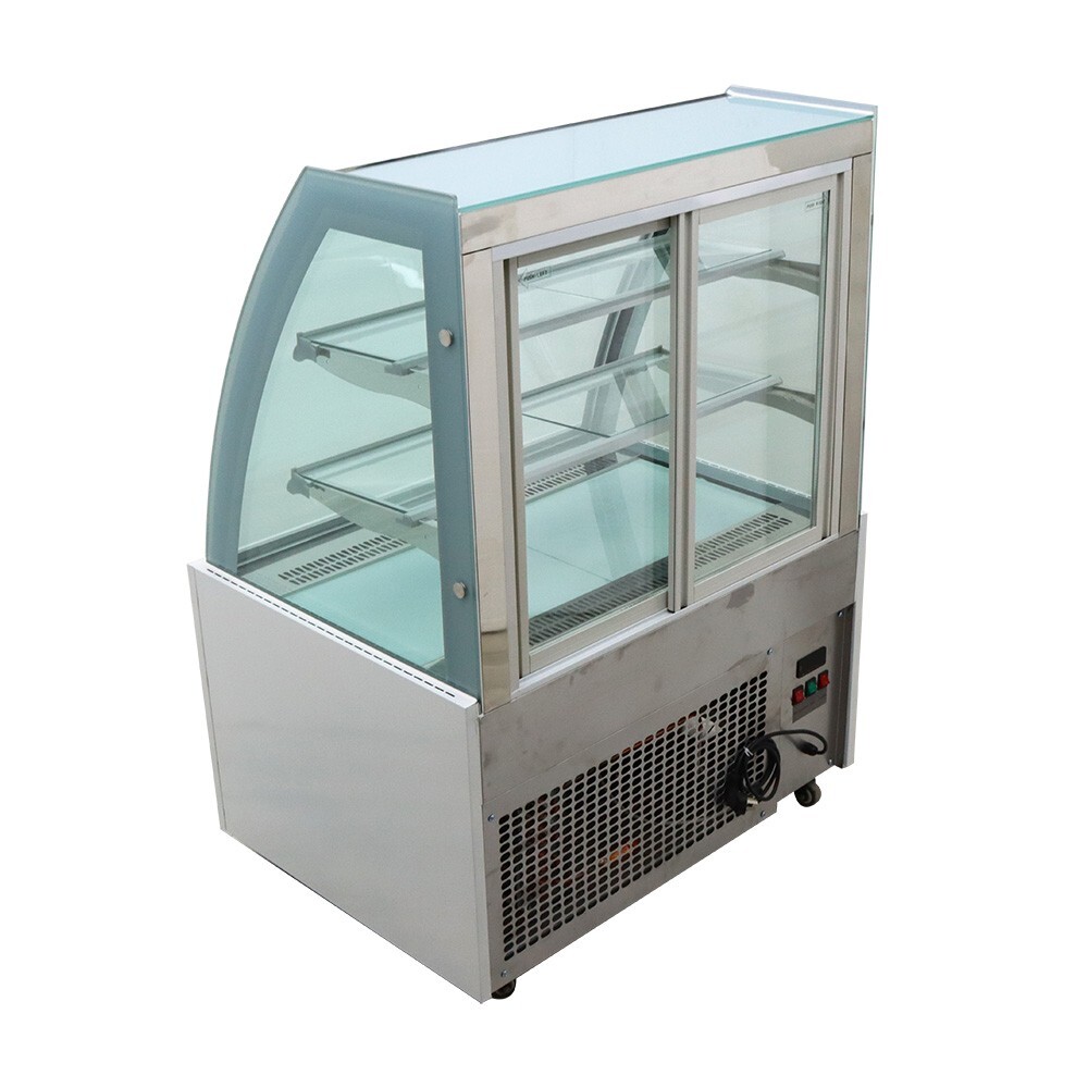 220V Floor 3 Layers Refrigerated Cake Display Cabinet Bakery Showcase