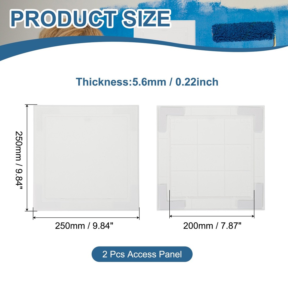 7.87x7.87 Inch(200x200mm) Self-Adhesive Access Panel, 2Pcs Access Doors White