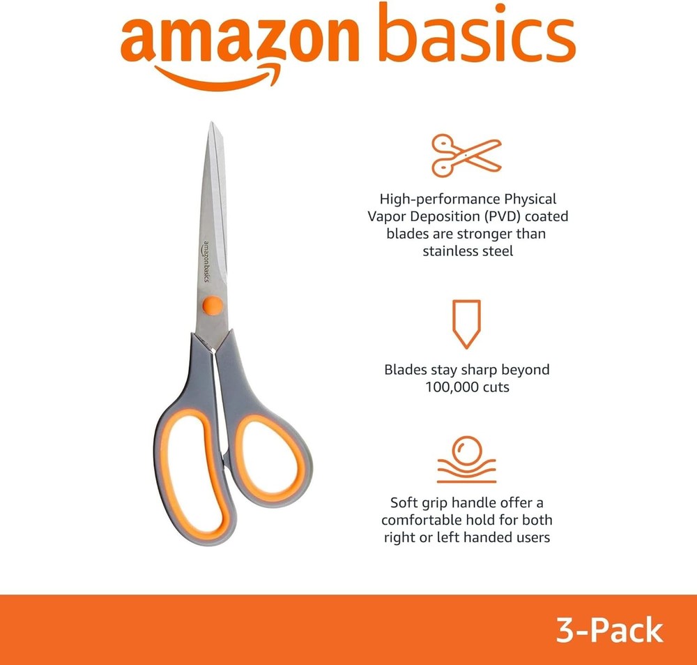 Stainless Steel Craft Scissors Multicolor 3 Pack
