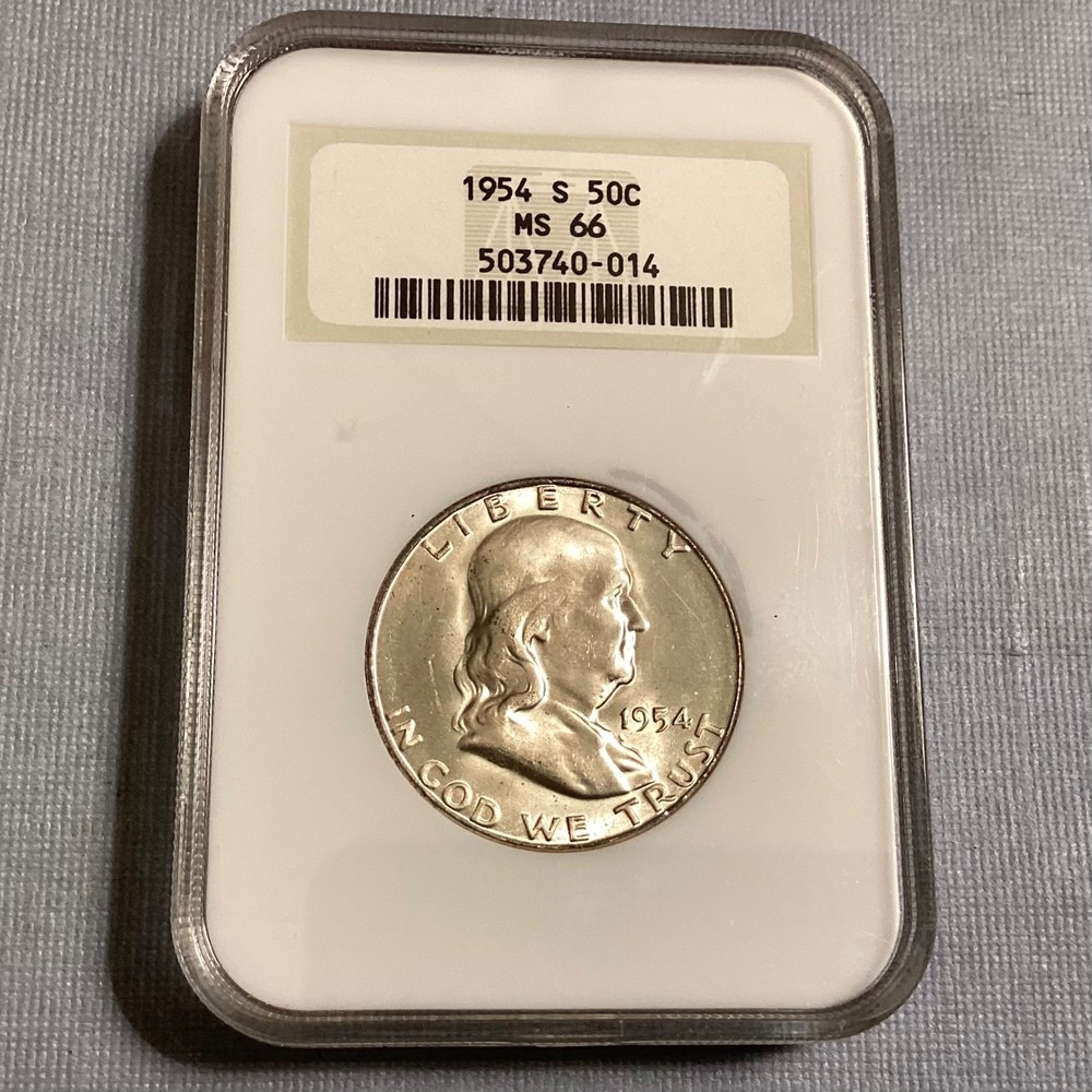 1954 S Franklin Half Dollar NGC MS 66