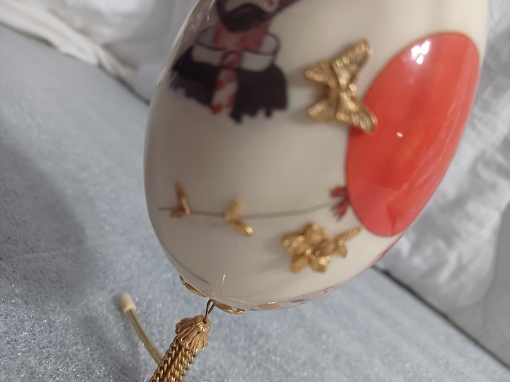 Hand Painted Ceramic Egg Clown Faces with Stand