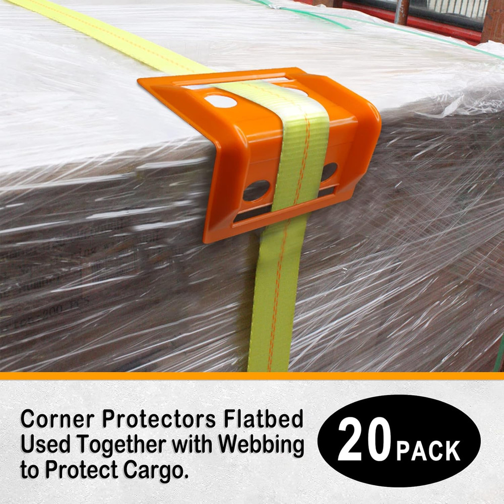 ENJ 20 Pack Flatbed Edge Protector, Edge Corner Tie down Protector for up to 4 I
