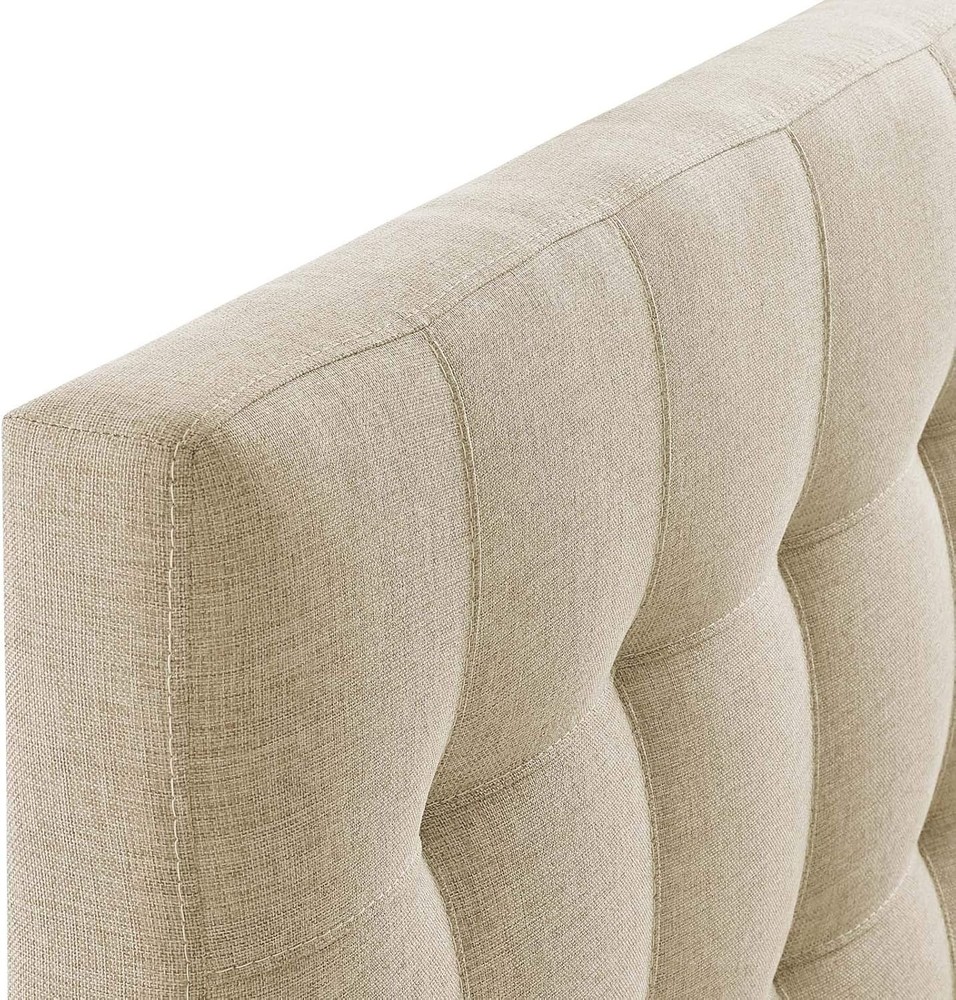 Twin Headboard Linen Fabric Tufted Adjustable Height Modern Style