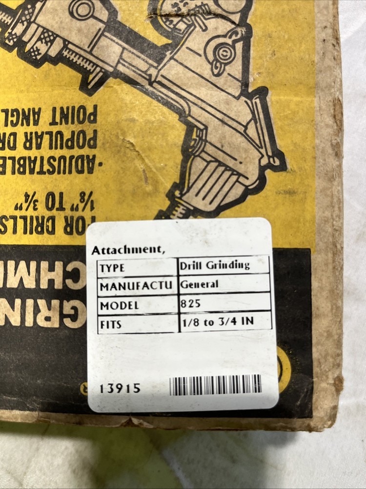 General #825 Drill Bit Sharpener Grinding Attachment Bench Sharpening Tool