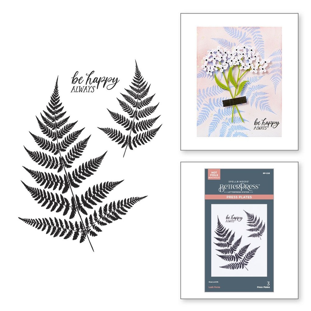 Spellbinders BetterPress Plate-Lush Ferns, Field Notes