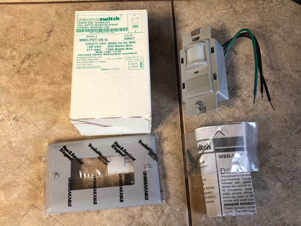 SENSOR SWITCH WSD-PDT-VS-G DECORATOR SENSOR PASSIVE DUAL TECH VANDAL RESIST LENS