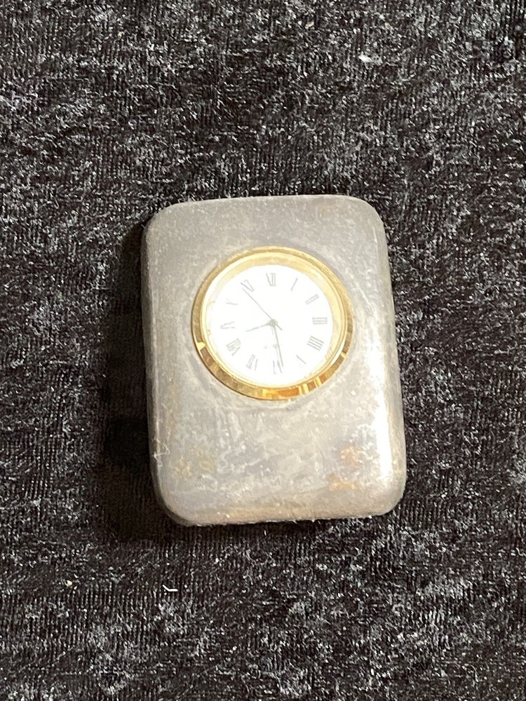 STERLING SILVER MINIATURE DESK CLOCK