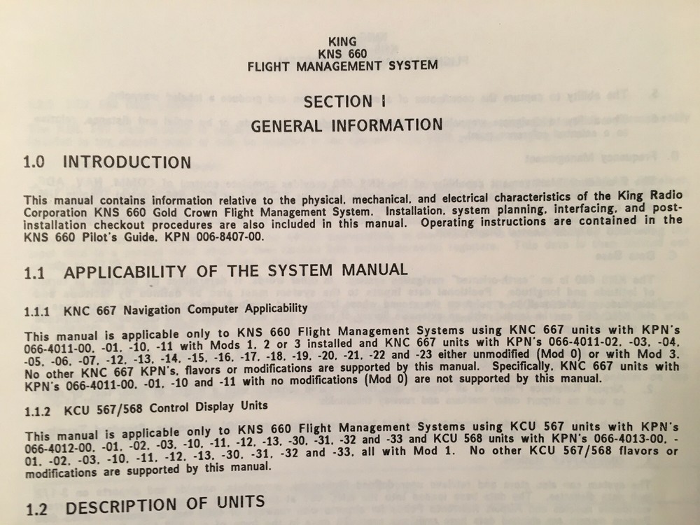 Bendix/King KNS-660 Flight Management System & Install Manual