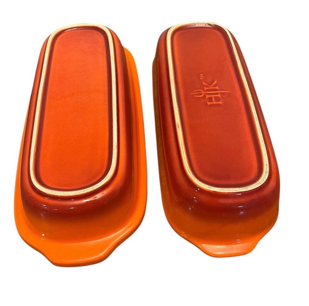 Hells Kitchen Artisan Bread Baker Gordon Ramsey 2.3 Quart Red Orange Stoneware