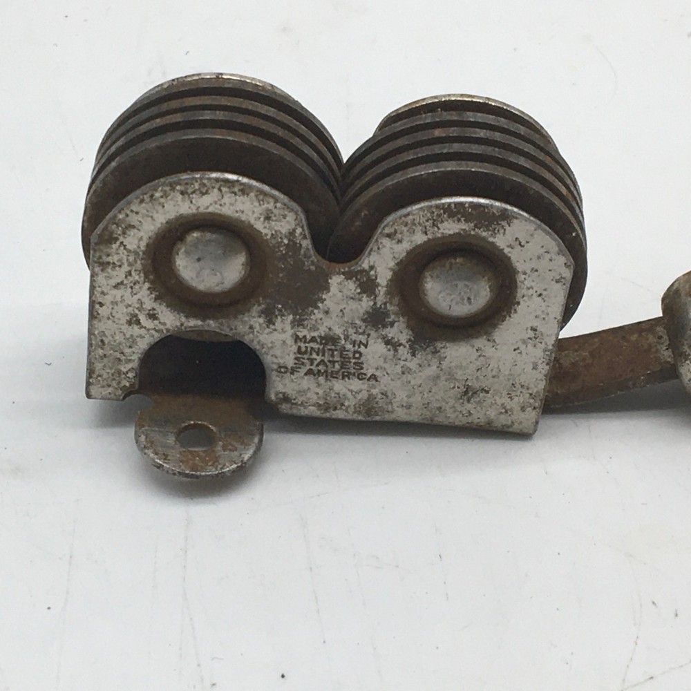 Pull Through Knife Sharpener Wood Handle Mountable Wood Handle Has Rust Vtg USA