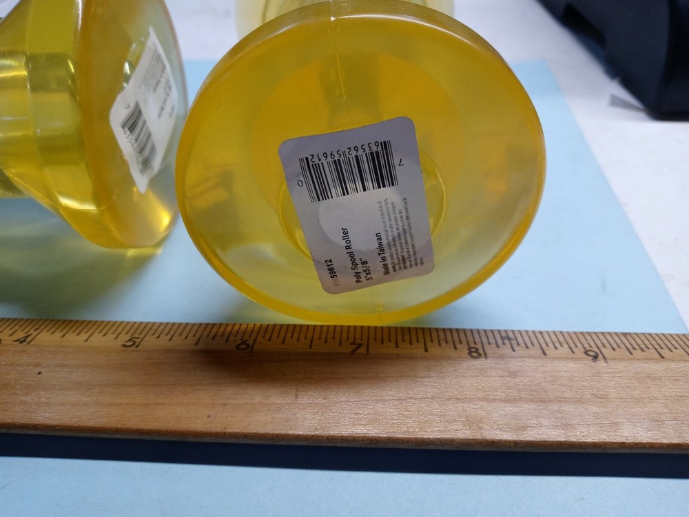 (2) 5" Poly Trailer Plastic. Keel Spool Roller, 5/8" I.D. 510Y-5