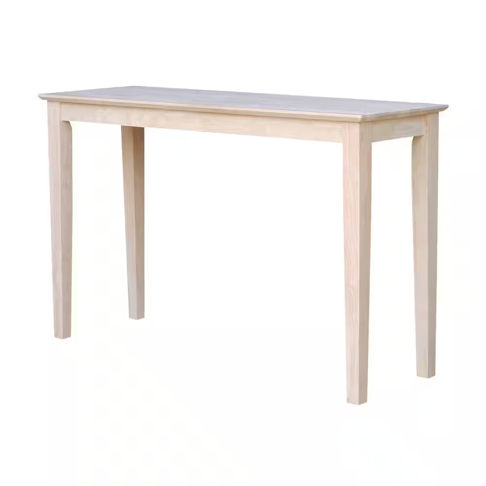 Shaker 48 In. Unfinished Standard Rectangle Wood Console Table