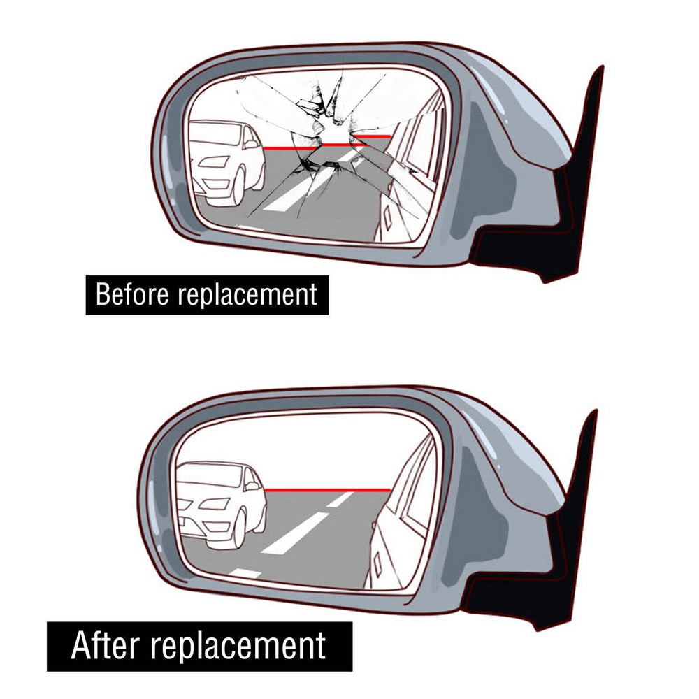 View Mirror Glass Replace For 2003-2006 Jeep TJ Wrangler Driver Left Side Flat