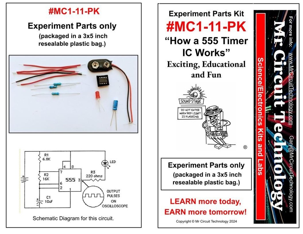 MC1-11 ** Mr Circuit Science ** Experiment Kit -How A 555 Timer Works-