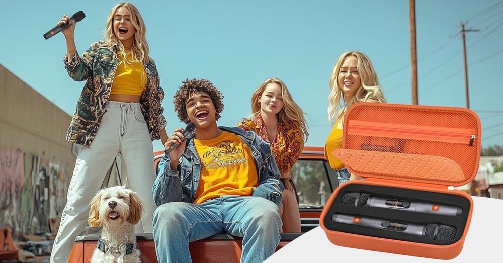 JBL Wireless Two Microphone System with Dual-Channel Receiver. Orange(Box Only)