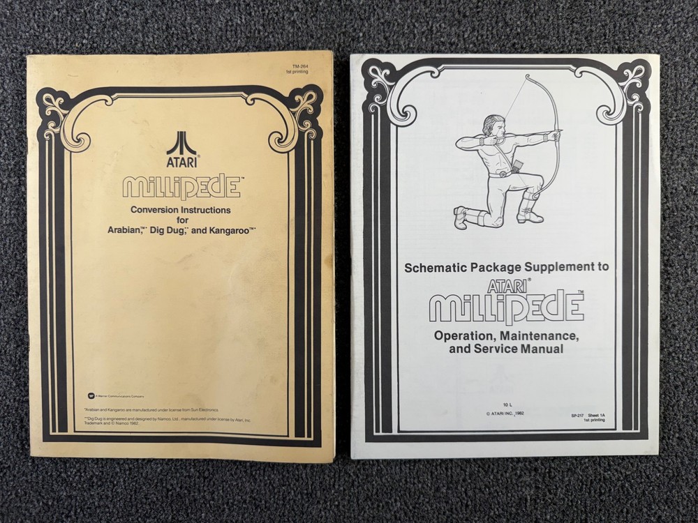 Atari Millipede Arcade Video Game Manual Schematics ORIGINAL