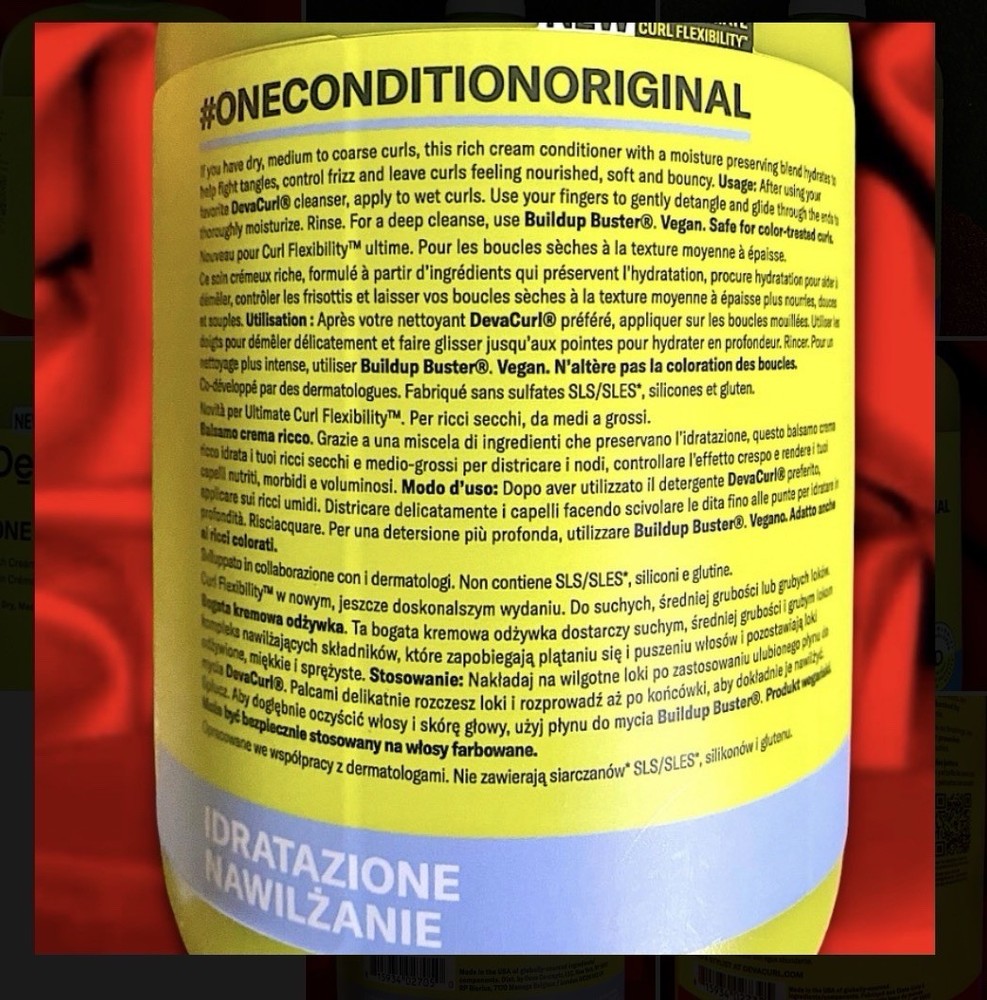 DevaCurl ONE CONDITION ORIGINAL: JUMBO SIZED 946ml/32oz, Rich Cream Conditioner