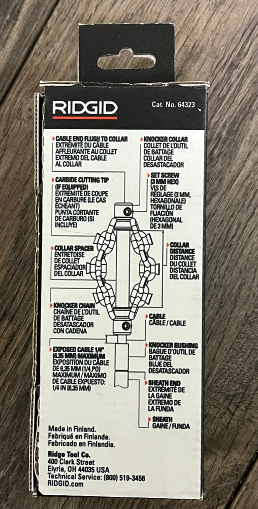 RIDGID FLEXSHAFT K9-204 2" CHAIN KNOCKER