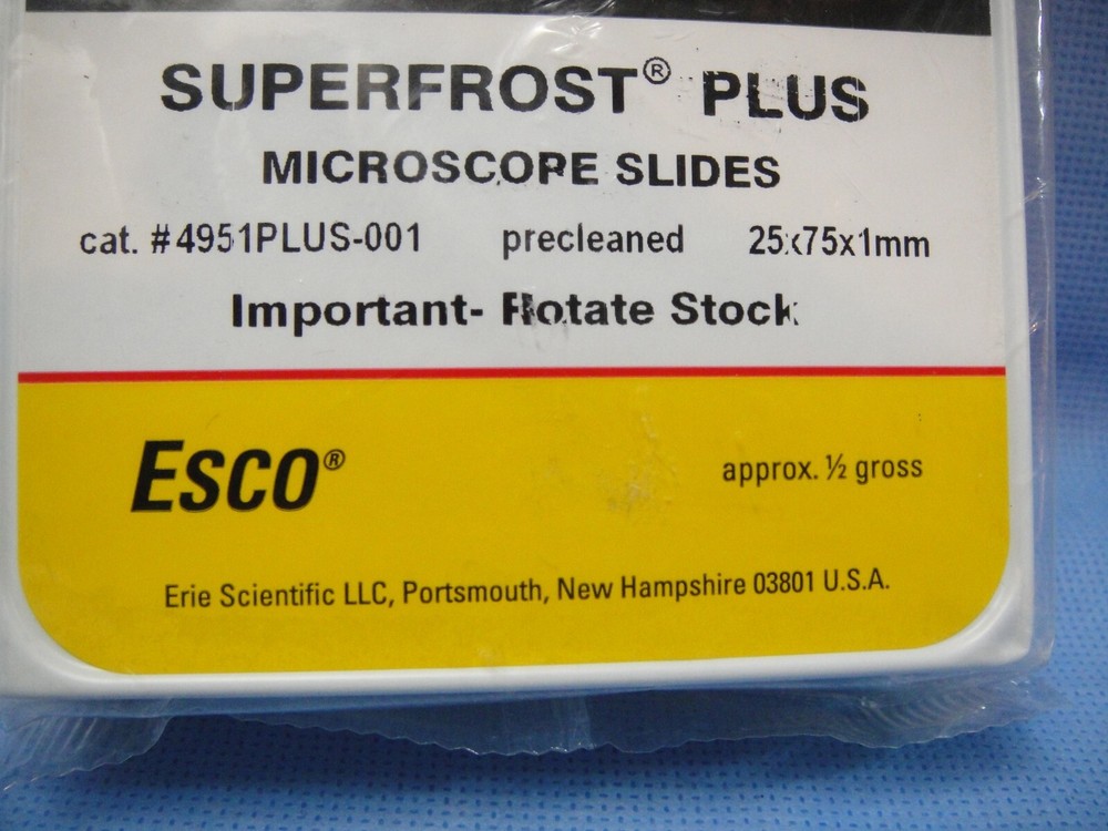 THERMO SCIENTIFIC 4941PLUS-001 SUPERFROST PLUS MICROSCOPE SLIDES ½ GROSS