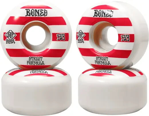 BONES PATTERNS V4 WIDE 53MM 103A RED STF STREET TECH FORMULA SKATEBOARD WHEELS