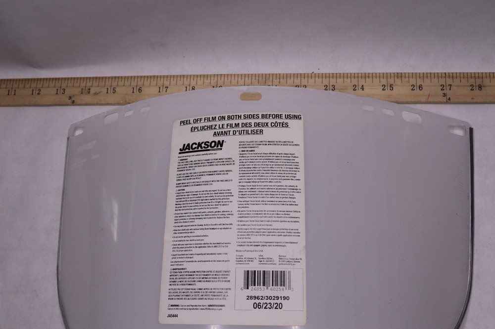 Jackson Universal PETG Polycarbonate Face Shield Window Clear Lens