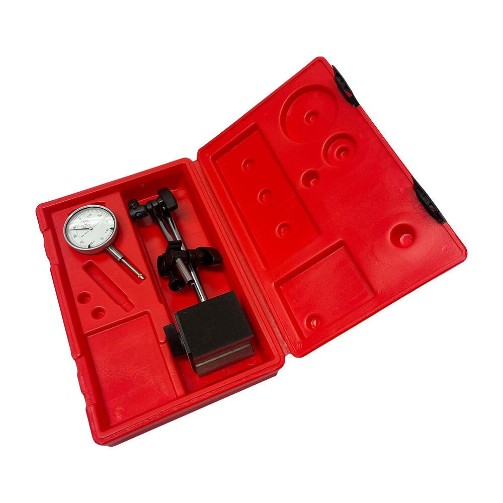 0-1'' Dial Indicator With 130 Lbs Fine Adjustment Magnetic Base Lug Back Grad