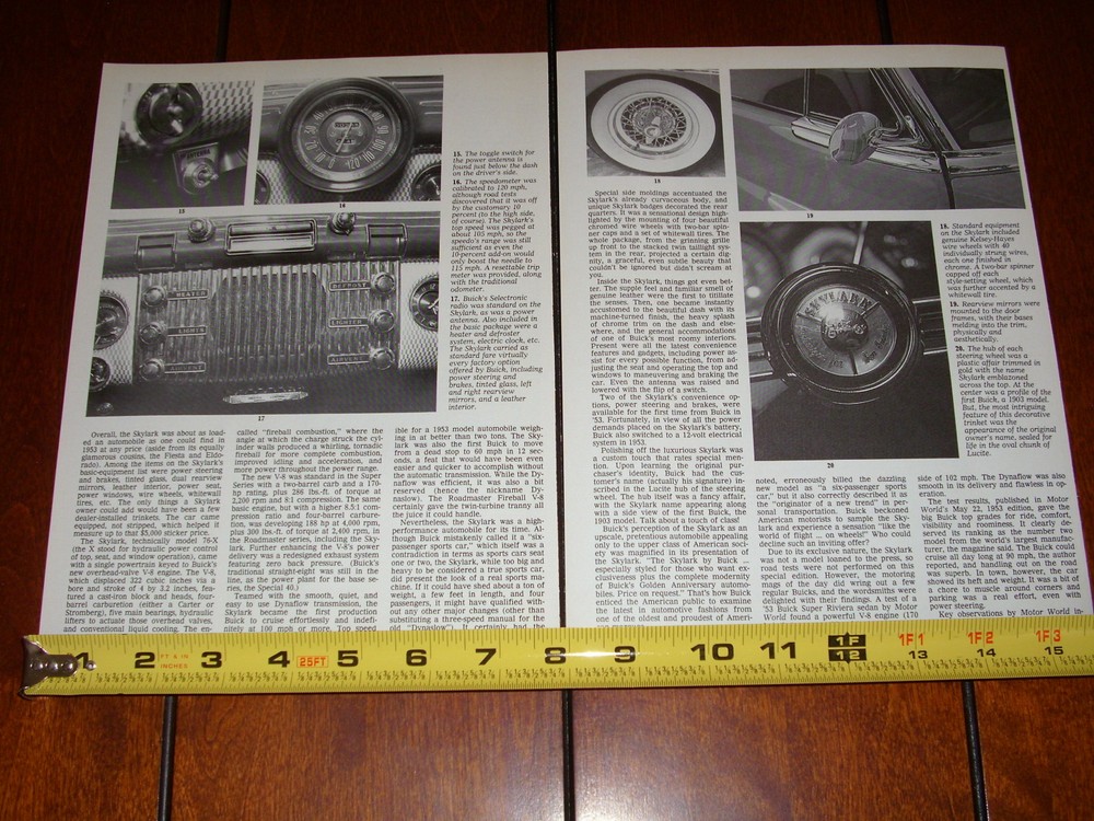 1953 BUICK SKYLARK ORIGINAL 1992 ARTICLE