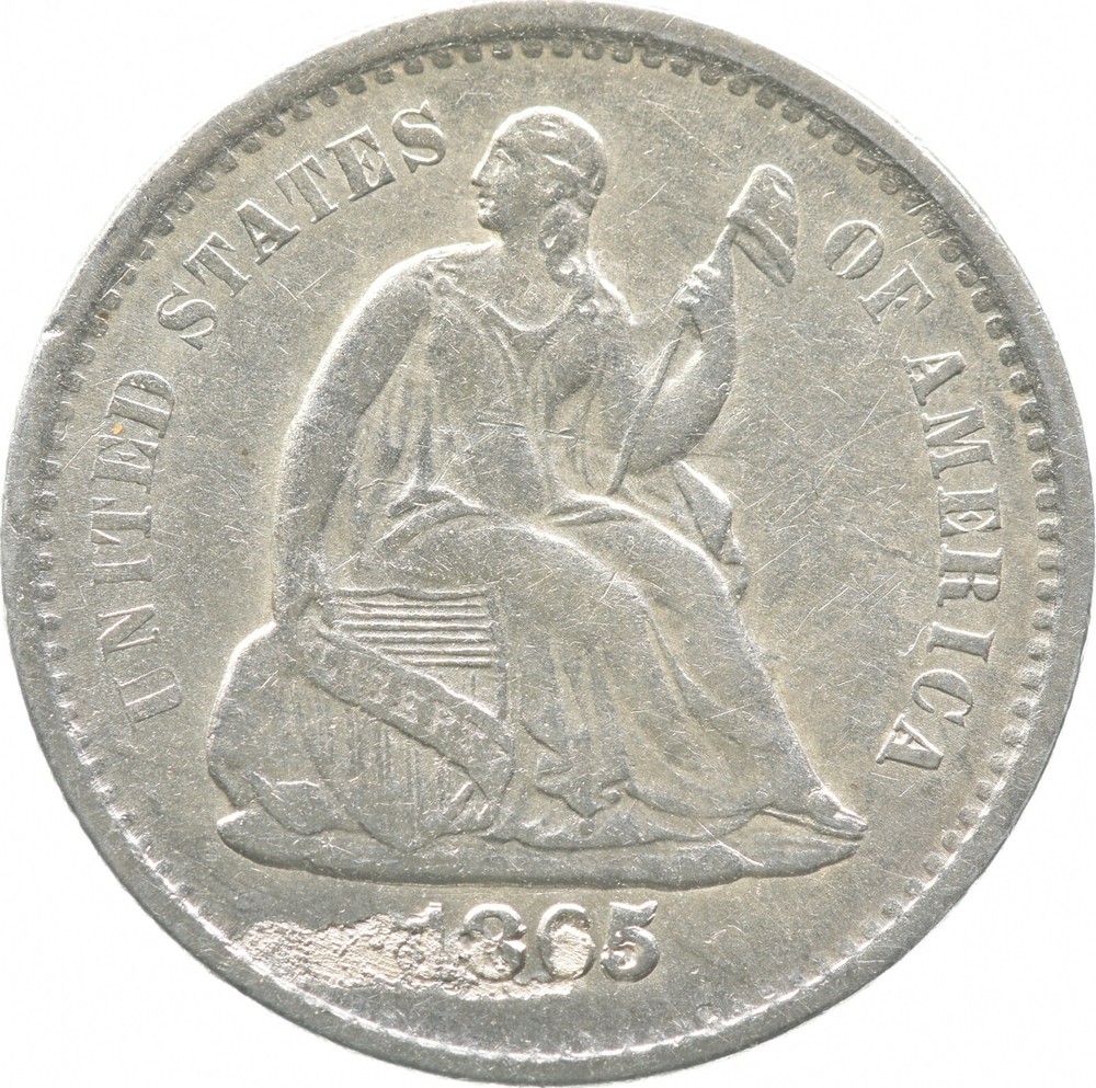 1865-S Seated Liberty Half Dime *0537