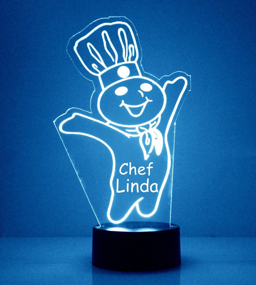 Dough Boy Personalized FREE LED Night Light Lamp with Remote Control Light