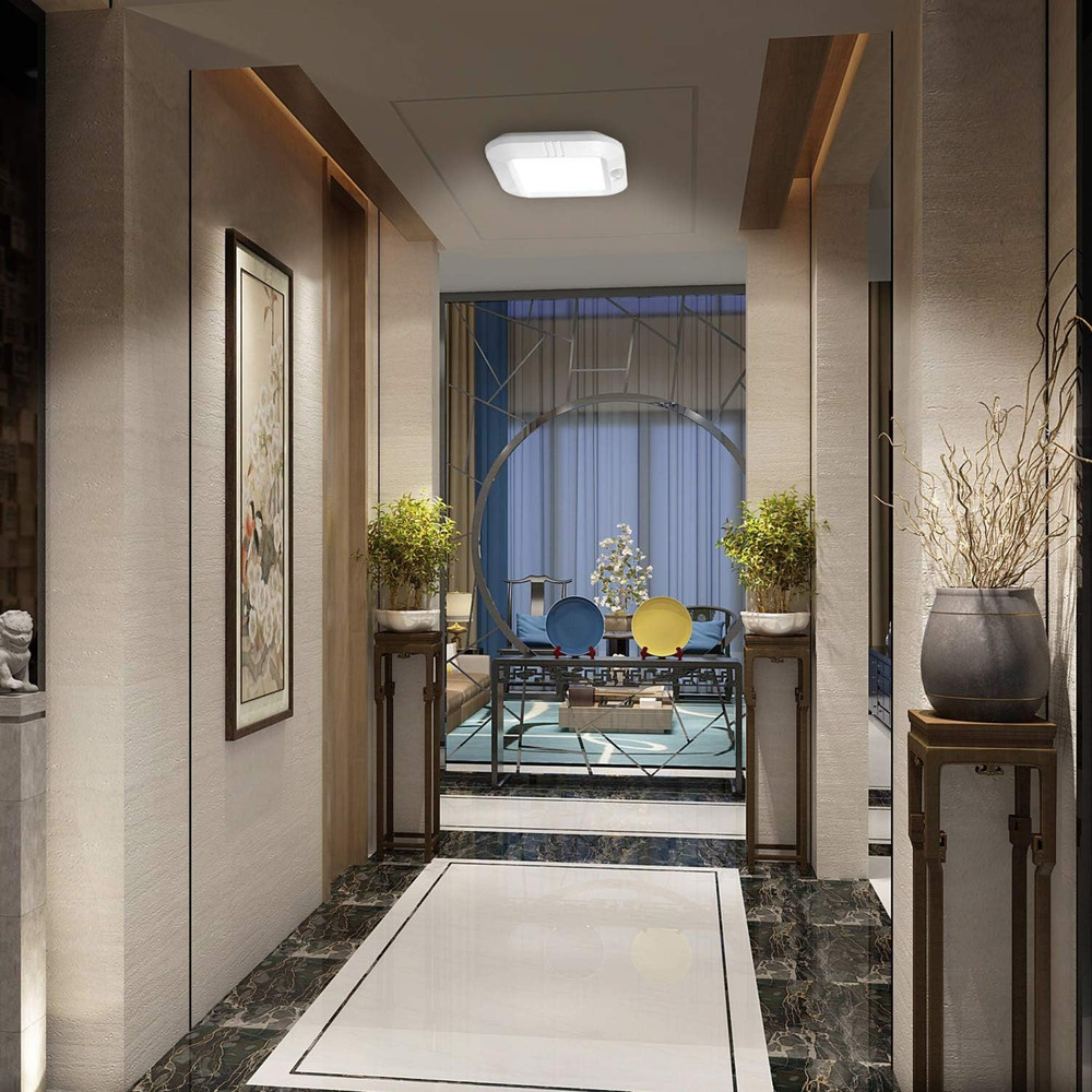 LINEWAY Motion Sensor Ceiling Light - Indoor Motion Activated LED Light, 6000K,