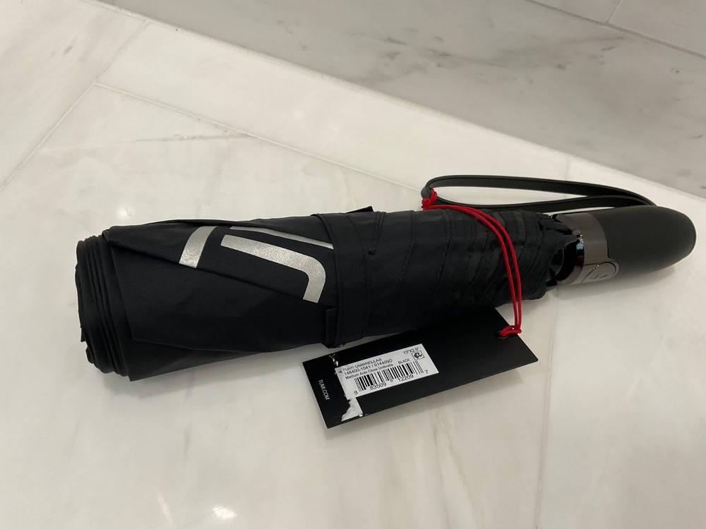NEW TUMI 36.0” Medium LOGO Auto Automatic Open Close Umbrella - BLACK