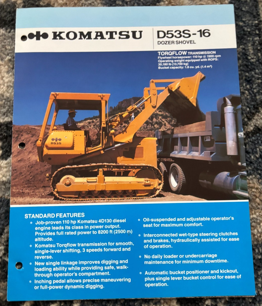 Komatsu D53S Dozer Crawler Loader Brochure AMIL25