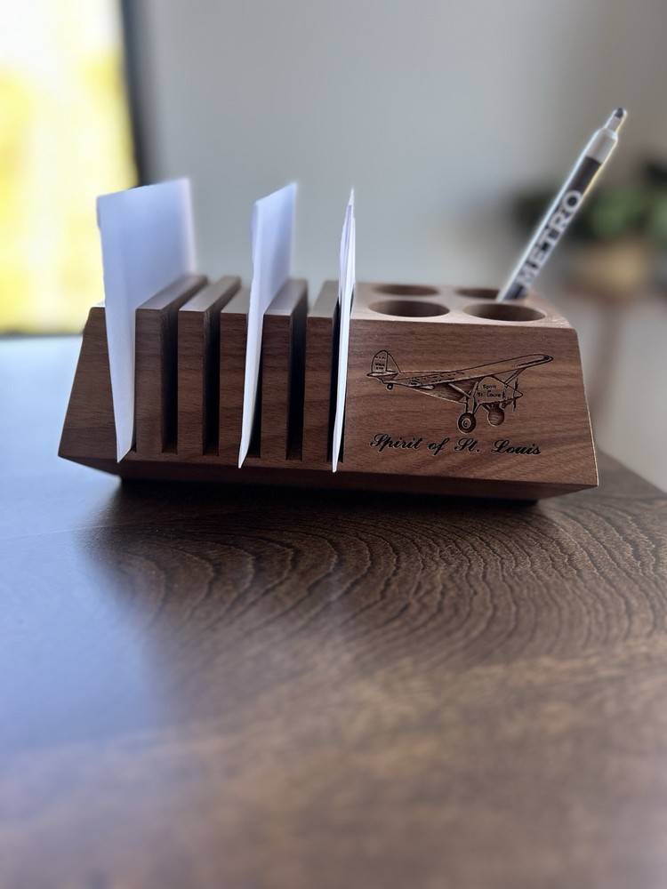Solid Walnut Desk Caddy Spirit Of St. Louis