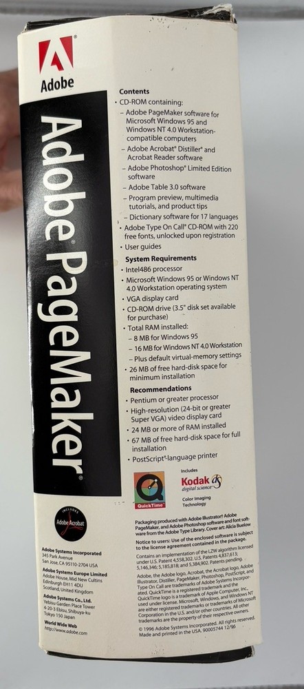 Orig Adobe PageMaker 6.5 | WINDOWS 95 | Official User Guide & Verification Code