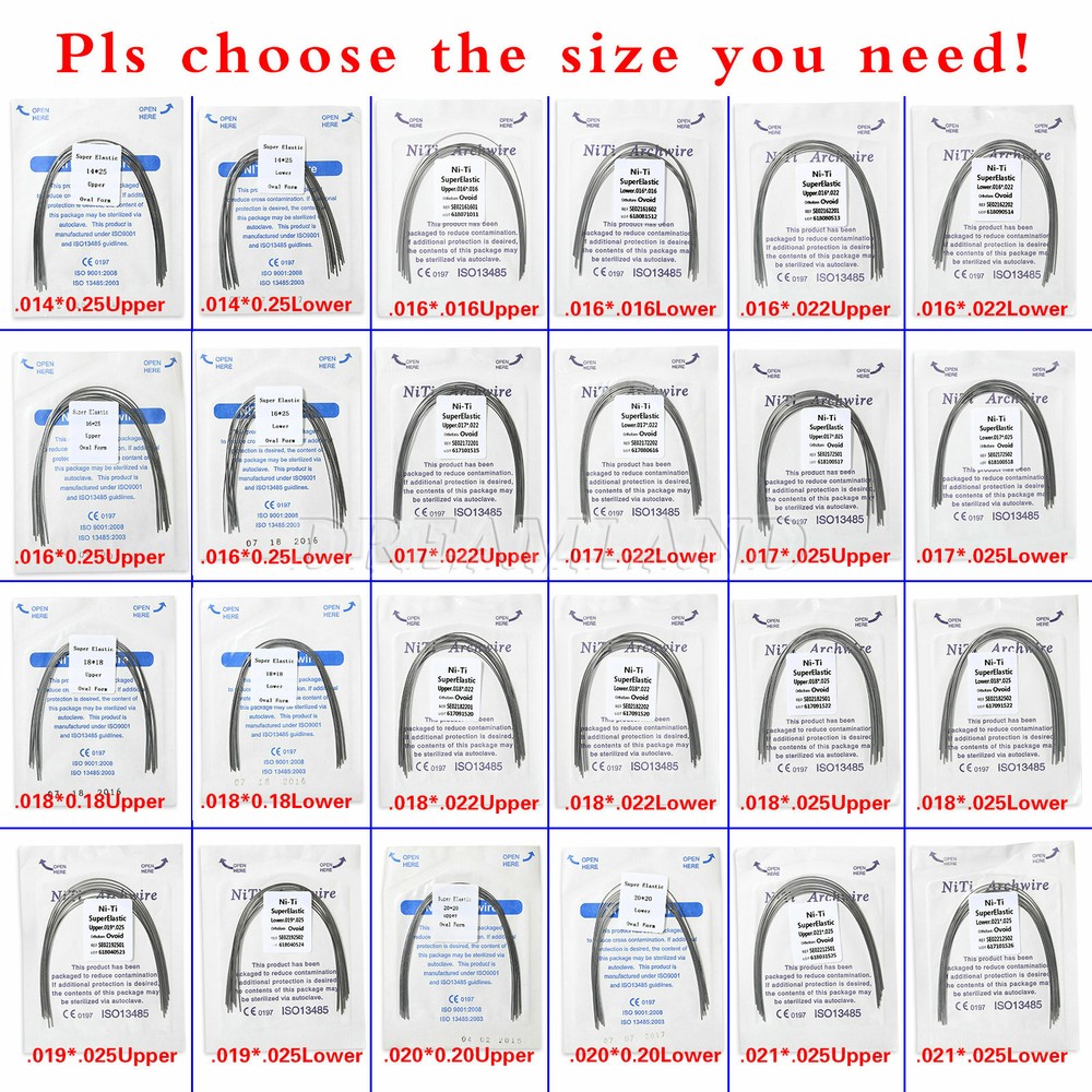 Dental Orthodontic Super Elastic Niti Arch Wire Rectangular Ovoid/Oval